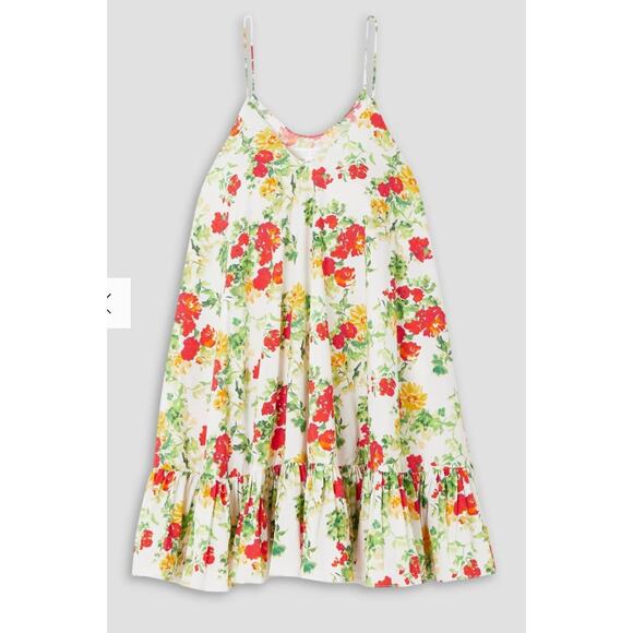 Caroline Constas Laurel ruffled floral print cotton blend poplin mini dress - Picture 6 of 11